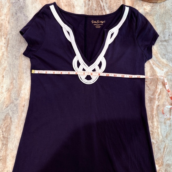 Women’s LILY PULITZER Brewster navy blue pima cotton shift dress Size Small - Picture 2 of 6